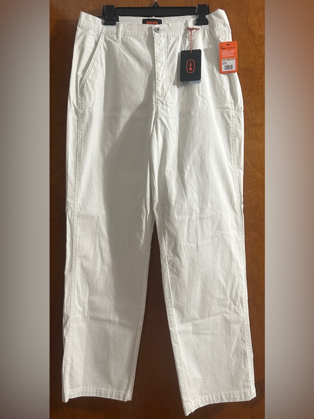 Bass Outdoor White Slim Straight-Leg Pants.